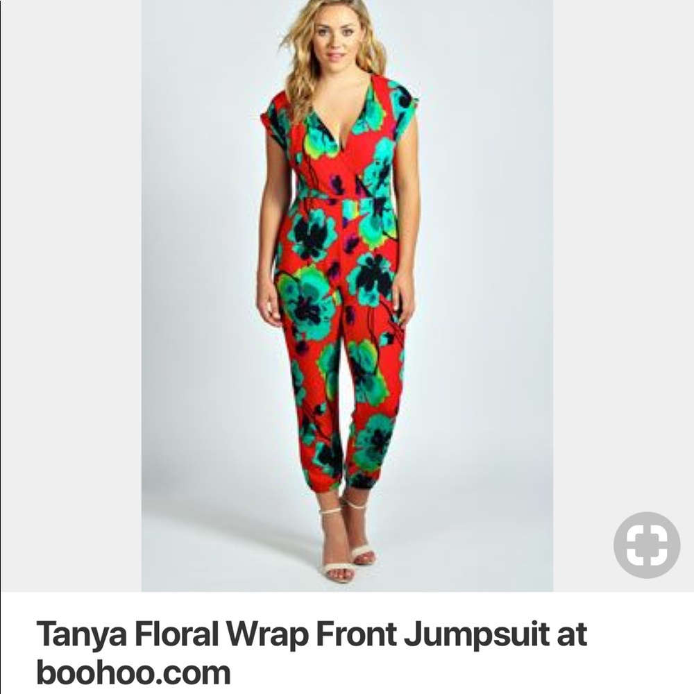 Red floral jumpsuit